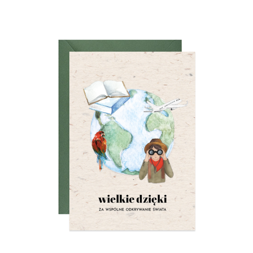 Kartka dla Nauczyciela na Dzień Nauczyciela albo zakończenie roku szkolnego