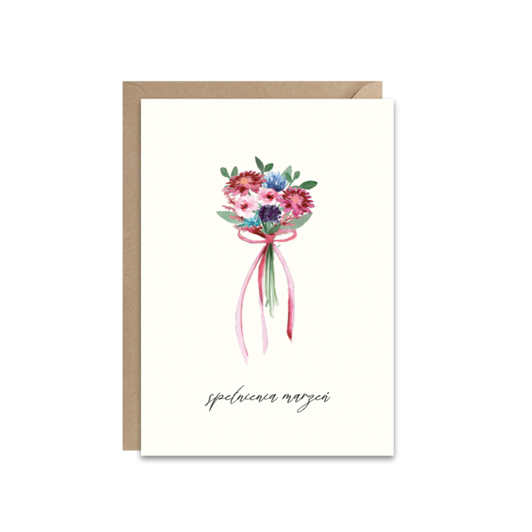 Kartka z życzeniami - bukiet spełnienia marzeń