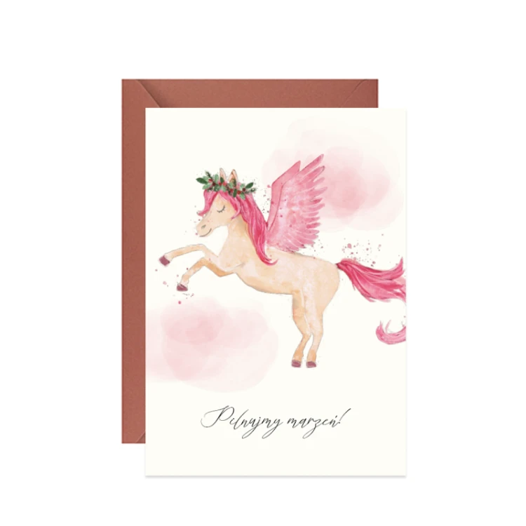 Kartka z pegazem Pilnujmy marzeń
