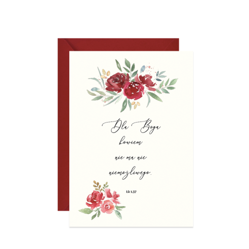 Kartka z cytatem Dla Boga nie ma nic niemożliwego